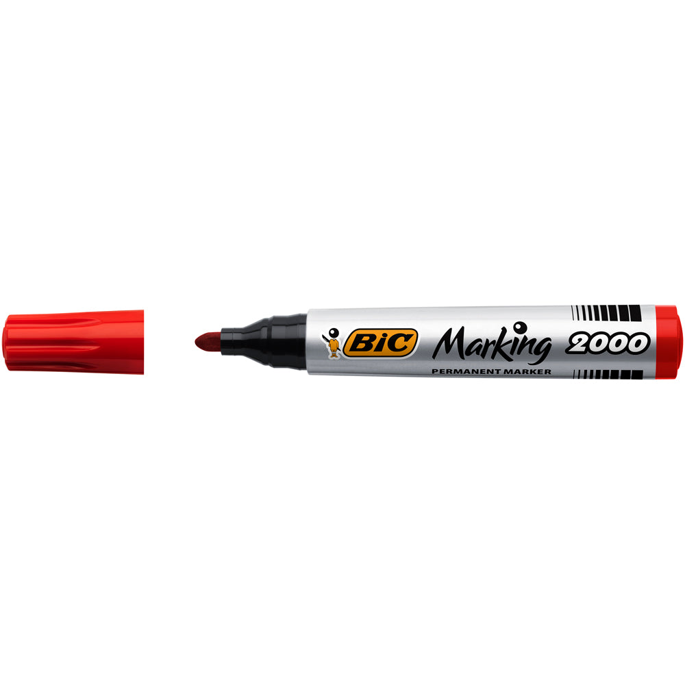 Marker permanent BIC 2000, varf rotund 1.7 mm, rosu Marker permanent BIC 2000, varf rotund 1.7 mm, rosu